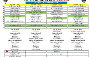 U13 : CONVOCATIONS U13 SAMEDI 24 NOVEMBRE