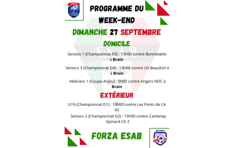 Programme du week end 