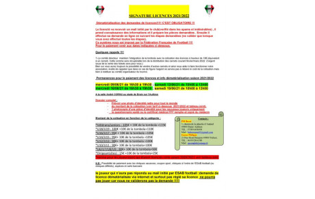 Dates de Permanences Licences